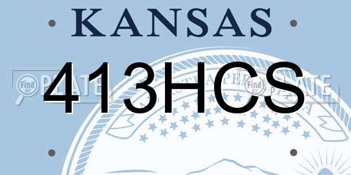 413HCS Kansas License Plate