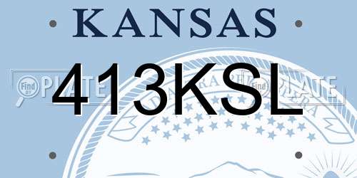 413KSL Kansas License Plate