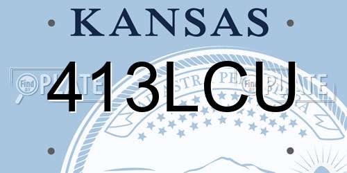 413LCU Kansas License Plate