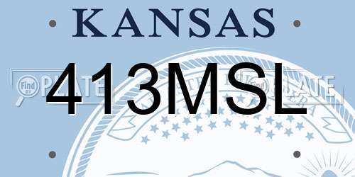 413MSL Kansas License Plate