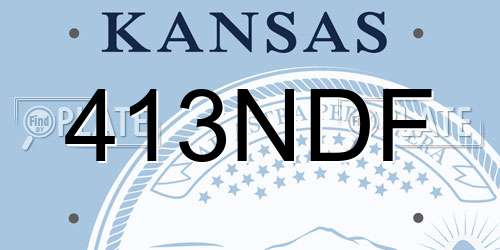 413NDF Kansas License Plate