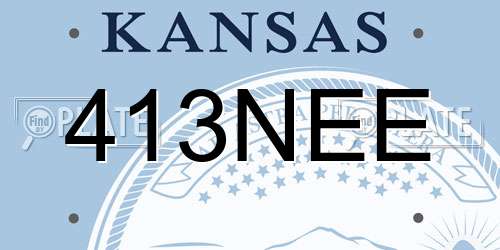 413NEE Kansas License Plate