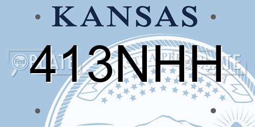 413NHH Kansas License Plate