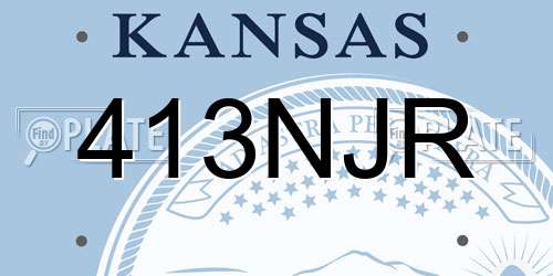 413NJR Kansas License Plate