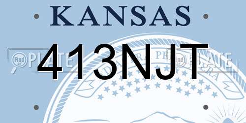 413NJT Kansas License Plate