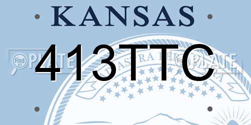 413TTC Kansas License Plate