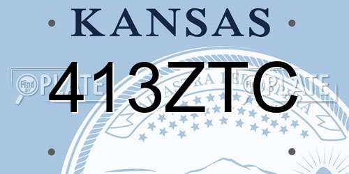 413ZTC Kansas License Plate
