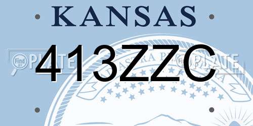 413ZZC Kansas License Plate