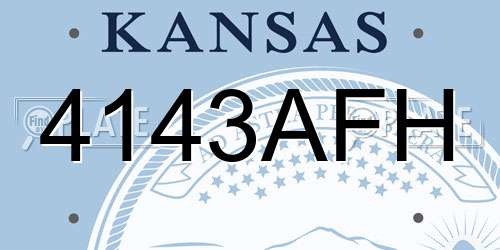 4143AFH Kansas License Plate