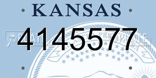 4145577 Kansas License Plate