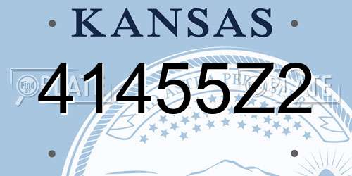 41455Z2 Kansas License Plate