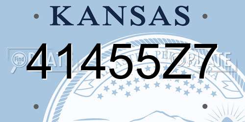 41455Z7 Kansas License Plate