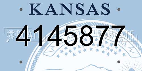 4145877 Kansas License Plate