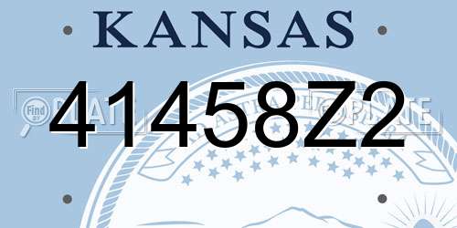 41458Z2 Kansas License Plate