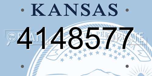 4148577 Kansas License Plate