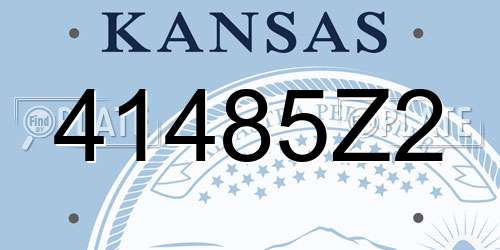 41485Z2 Kansas License Plate