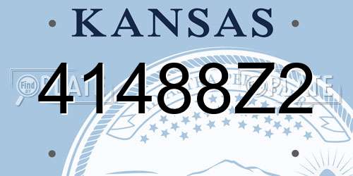 41488Z2 Kansas License Plate