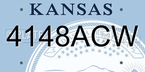 4148ACW Kansas License Plate