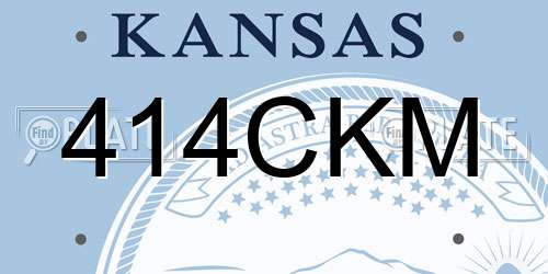 414CKM Kansas License Plate