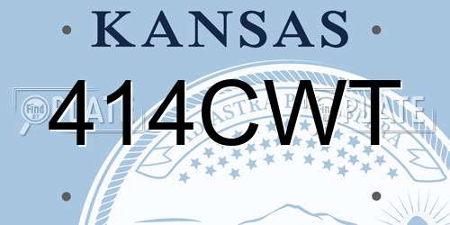 414CWT Kansas License Plate