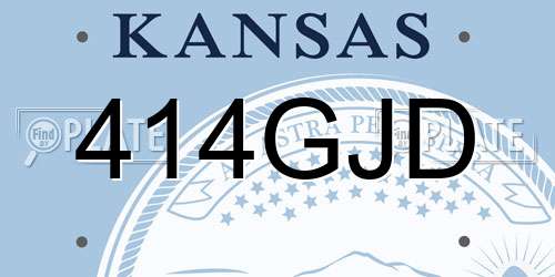 414GJD Kansas License Plate
