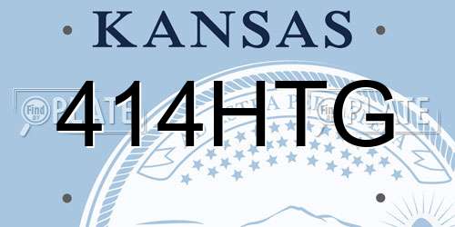 414HTG Kansas License Plate