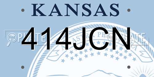 414JCN Kansas License Plate