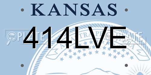 414LVE Kansas License Plate