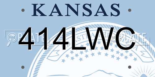 414LWC Kansas License Plate