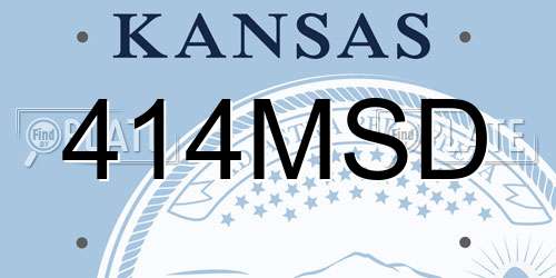 414MSD Kansas License Plate