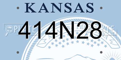 414N28 Kansas License Plate
