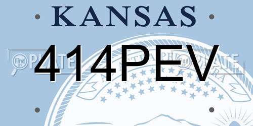 414PEV Kansas License Plate