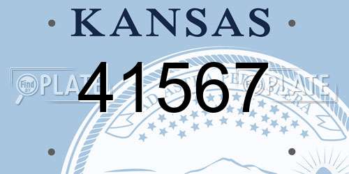 41567 Kansas License Plate
