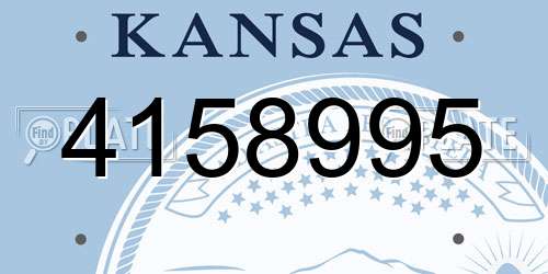4158995 Kansas License Plate