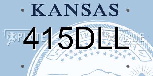 415DLL Kansas License Plate