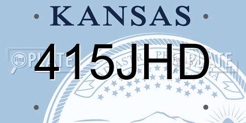 415JHD Kansas License Plate