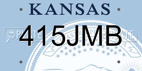 415JMB Kansas License Plate