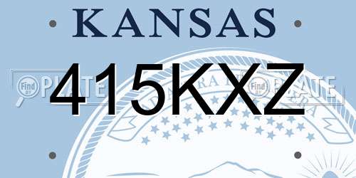 415KXZ Kansas License Plate