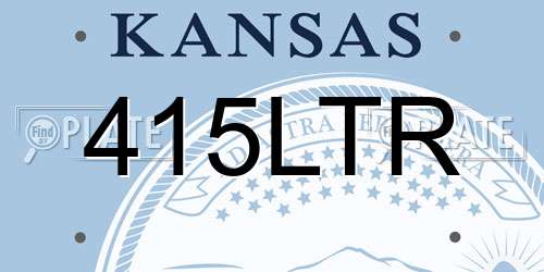 415LTR Kansas License Plate