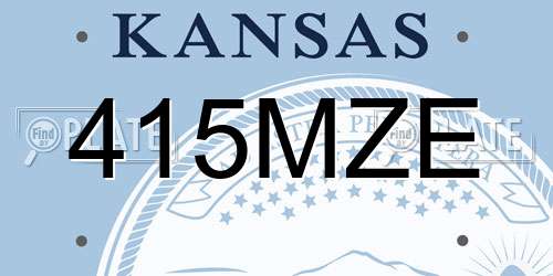 415MZE Kansas License Plate