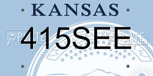 415SEE Kansas License Plate