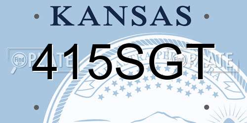415SGT Kansas License Plate