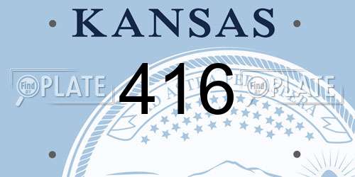 416 Kansas License Plate