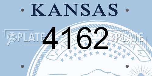4162 Kansas License Plate