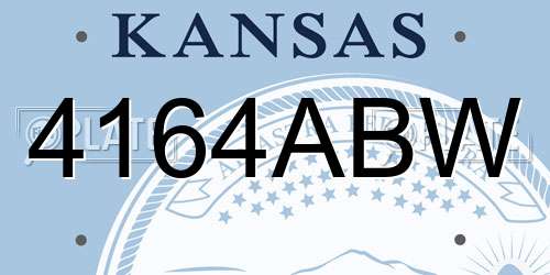 4164ABW Kansas License Plate