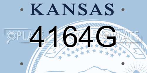 4164G Kansas License Plate