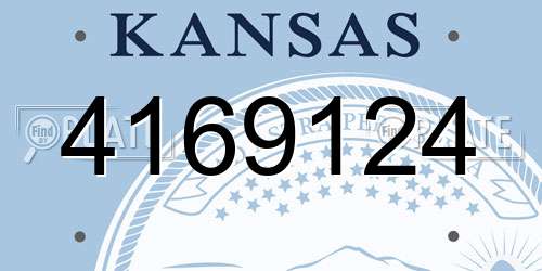 4169124 Kansas License Plate