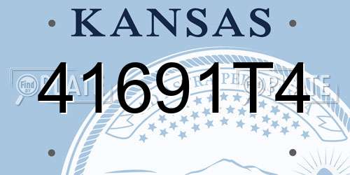 41691T4 Kansas License Plate