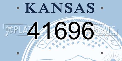 41696 Kansas License Plate
