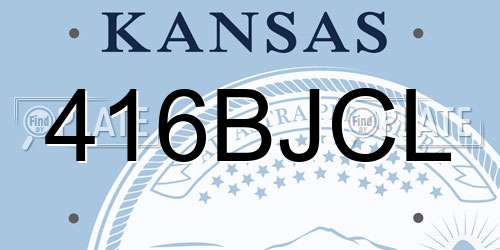 416BJCL Kansas License Plate